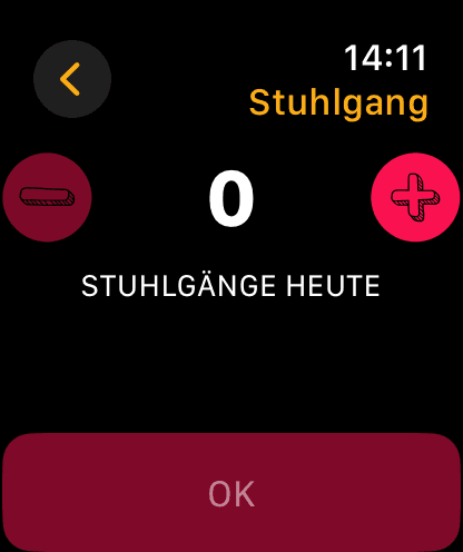 Anonymisierte Apple-Watch-Stuhlgang-Eingabe